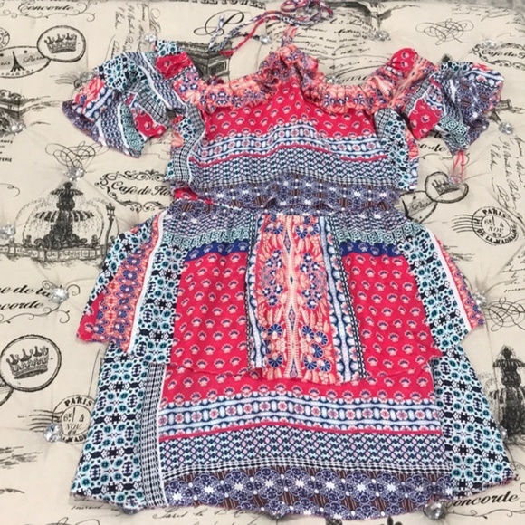 Parker Lorenzo Cold Shoulder Floral Ruffle Silk Dress - Picture 5 of 7